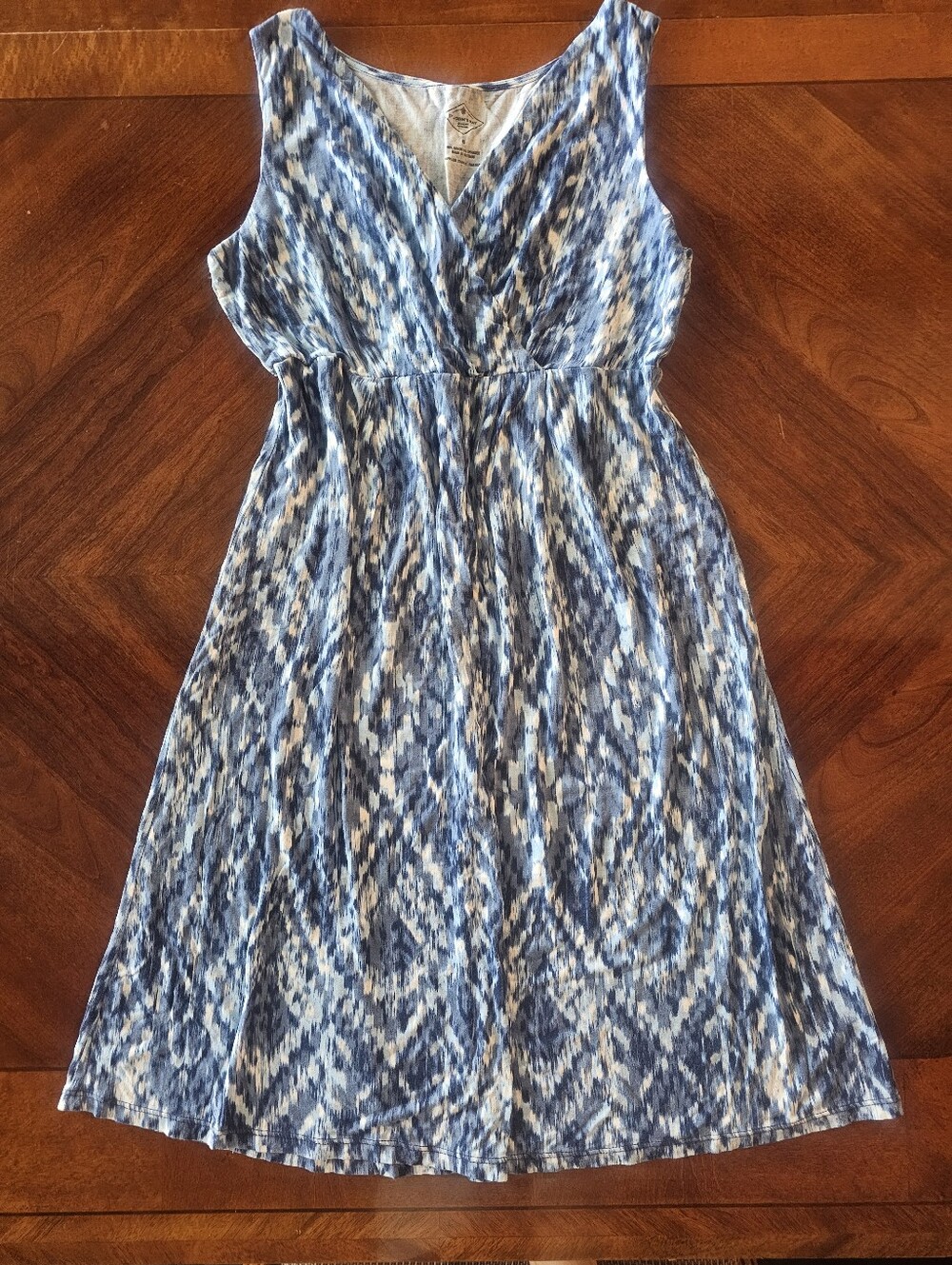 St John's Bay Blue Patterned Sleeveless Dress